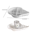 Shell shaped silicone mold for DIY resin storage trays with detailed size measurements - NO.4 XL Conch Tray