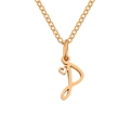 Gold stainless steel necklace with letter P pendant and delicate heart charm - Letter P (P-Rose Gold) / Rose Gold