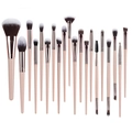 20pcs professional makeup brush set with nude pink handles and rose gold ferrules - Pink Black (Set of 20)