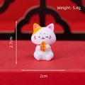 Mini resin lucky cat figurine in white with gold coin and 2.7cm height specification - Lucky Cat with Gold Coin