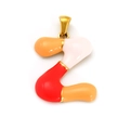18k gold plated stainless steel puff letter Z pendant with colorful enamel finish - Sp640g-z (single Pendant)