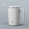 Minimalist white electric magnetic self-stirring coffee mug with USB charging port - USB Charging / White