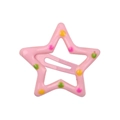 Pink star-shaped hair clip with colorful polka dots in a minimalist macaron style - Style 33-Tender Pink with Polka Dots