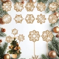 Glitzernde Gold- und braune Schneeflocken-Diamantmalerei-Stäbe für die Weihnachtsdekoration - ZSB-21 (Goldbraun strahlende Schneeflocke)