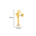 Golden umbrella earring with dangling teardrop zircon, dimensions 1.45cm by 0.45cm - 8# Gold (Umbrella Style)