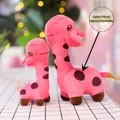 Pink giraffe plush toy set with soft spotted fabric in large and small sizes - Deep Pink / 18cm
