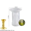 Detail view of Roman column silicone mold showing precise dimensions and candle holder finished product - Smooth Roman Column - Medium