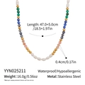 Detailed specs of the waterproof stainless steel necklace with natural stones and pearls - Multicolored Style (YYN025211)