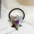Coletero elástico con estrellas de textura de mármol y purpurina en marrón oscuro - Pentagrama de colores mixtos superpuestos 2