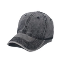 Detalle de gorra de béisbol de tela vaquera gris lavada con estructura de seis paneles - 56cm-60cm / Negro