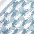 Christmas wrapping paper roll featuring blue and white minimalist pine tree patterns - Pine Tree Shadows