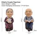 Nordic minimalist resin elderly couple figurines with book and teacup ornaments - Reading