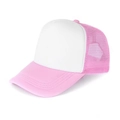 Roze en witte truckerpet met ademende mesh panelen en verstelbare snapback sluiting - Hoofdomtrek kinderen: 52-54CM / Roze-Kinderstijl