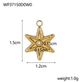 Golden hexagram star pendant with clear zircon inlay and precise dimension markers - Gold Rhinestone Hexagram