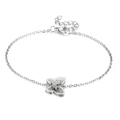 Silbernes Schmetterlings-Charm-Armband mit strukturierter Flügel-Optik an Gliederkette - Silberfarbenes Armband (KB168476-KFC)