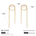 Dettaglio orecchini a cuore con nappe, misure e specifiche tecniche del prodotto - Stile Nappa di Perle (NB-E1633)