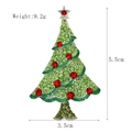 Christmas tree brooch with green crystals and red star, 5.5cm tall fashion jewelry - xz4596 Green Christmas Tree