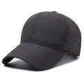 Casquette de baseball gris foncé à séchage rapide avec trous découpés au laser - Réglable / gris foncé