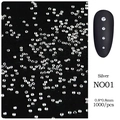 Tiny silver metal nail art studs 0.8mm round rivets for manicure decoration 1000pcs - 0.8mm / Silver