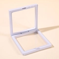 Scatola per gioielli quadrata bianca con pellicola PE e design minimalista aperto - Scatola a sospensione bianco puro