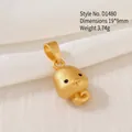 Cartoon snake zodiac charm pendant in sand gold finish with matte texture for DIY bracelets - D1480 (Snake)