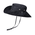 Outdoor sun hat featuring black camouflage pattern and adjustable windproof drawstring - Black Camouflage (4335473594753)