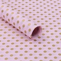 Pink polka dot tissue paper with gold metallic prints for gift and flower wrapping - Pink with Gold Dots