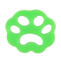 Bright green paw-shaped silicone pet hair remover tool for laundry and hair cleaning - Flower Green