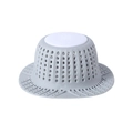 Grey silicone sink drain cover filter with dense drainage holes on white background - Bathtub Drainer - Grey