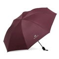 Paraguas plegable color burdeos con protección UV y texto Super Prevent Sun impreso - Manual 8 Varillas Revestimiento Negro / Burdeos