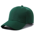 Classic dark green twill cotton baseball cap with six-panel structure and curved brim - Adjustable / Dark Green