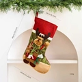 Calza di Natale in lino con renna 3D, dimensioni 46 cm di altezza per regali natalizi - Renna 3D