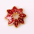 Perle intercalaire fleur rouge émaillée avec finition dorée pour bijoux DIY artisanaux - 7731 Or Rouge (8 Pétales)