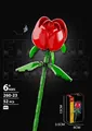 Red rose building block set with 52 pieces and green stem for home decoration - Rose 260-23 / 52pcs/Color Box