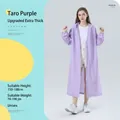Reusable purple EVA raincoat for adults with drawstring hood and waterproof material - Taro Purple (130g)