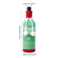 Funda de punto para botella de vino de Navidad con motivos de copos en rojo y verde - Estilo de Copo de Nieve Verde