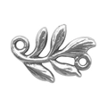 Antique silver leaf charm with dual rings for DIY jewelry making and bracelets - 1Pc Double Hole Connector Leaf 10x15mm