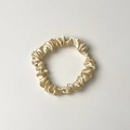 Elastico per capelli in raso color oro champagne con texture lucida in seta morbida - Bianco Sporco Piccolo