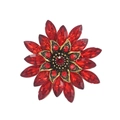 Fashion red acrylic flower brooch pin with gold plating and faceted petal stones - XD9300-1 Red Flower
