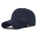Cappellino da baseball invernale blu navy da uomo in tessuto strutturato e metallo - Regolabile / Blu navy