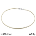 45cm light gold waxed cord necklace with a silver stainless steel clasp, 2mm diameter - Light Gold Thin Rope with Silver Clasp (KN201946-Z)
