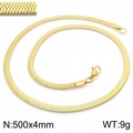 Flat gold snake chain necklace in stainless steel with lobster clasp 500x4mm - 4mm Gold Color Necklace 50cm (KN231808-Z)