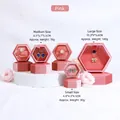 Rosafarbene sechseckige Schmuckschatullen aus Samt in drei Größen für Ringe und Halsketten - Armbandbox (Kann Halskette halten) / Rosa