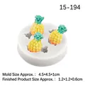 Molde de silicona con forma de piña para chocolate y pasteles, de 4,5x4,5x1cm - Piña / Gris
