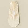 Calcetines invisibles de encaje floral beige para mujer con malla transpirable - Embalaje Simple / Color Piel