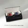 Premium zwart PU lederen horlogerol voor twee horloges met grijze fluwelen voering - 2 Slots Zwart (Uittrekbaar)