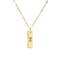 Macro shot of gold-plated pendant featuring letter Z set with colorful crystals - Letter Z