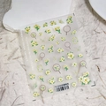 Adesivi per unghie 5D TS-3094 con fiori gialli e farfalle verdi per decorazione manicure - Tema Fiore Farfalla (TS-3094)