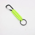 Portachiavi in paracord intrecciato verde fatto a mano con robusto moschettone - Verde Fluorescente