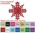 Glinsterende rode 3D-kerstsneeuwvlok met glitters voor feestelijke decoraties - 10CM-5g (met touw) / 3D kruis sneeuwvlok